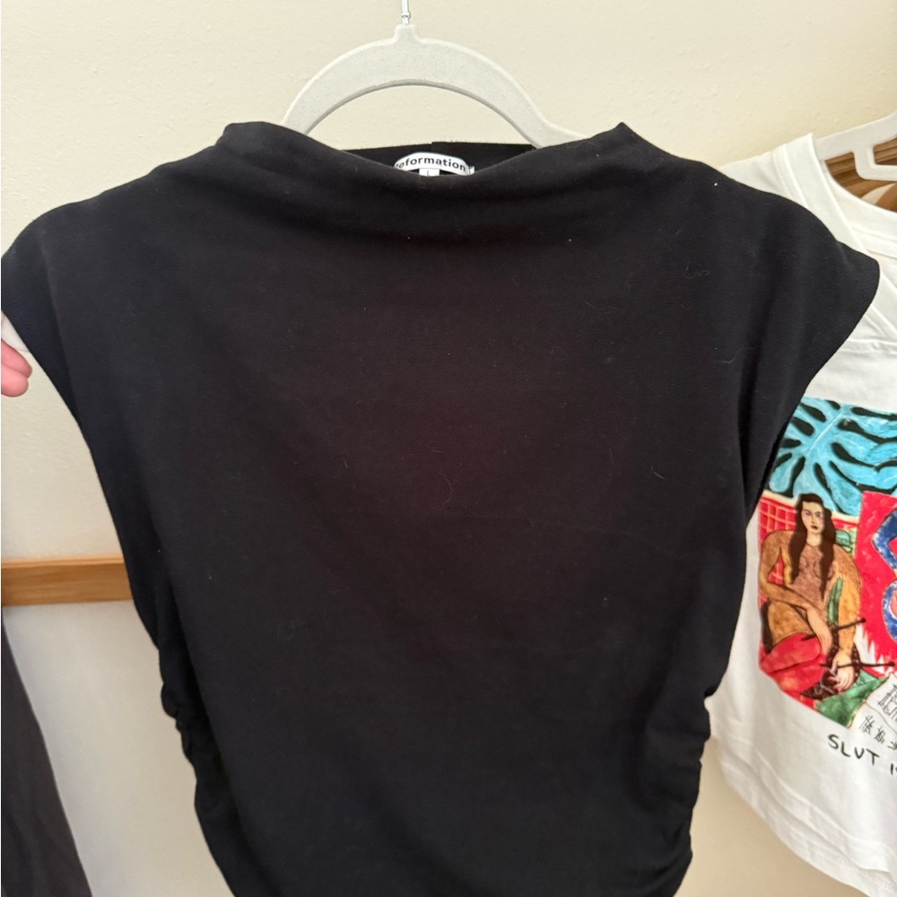 Reformation Black Cap Sleeve Muscle Tee